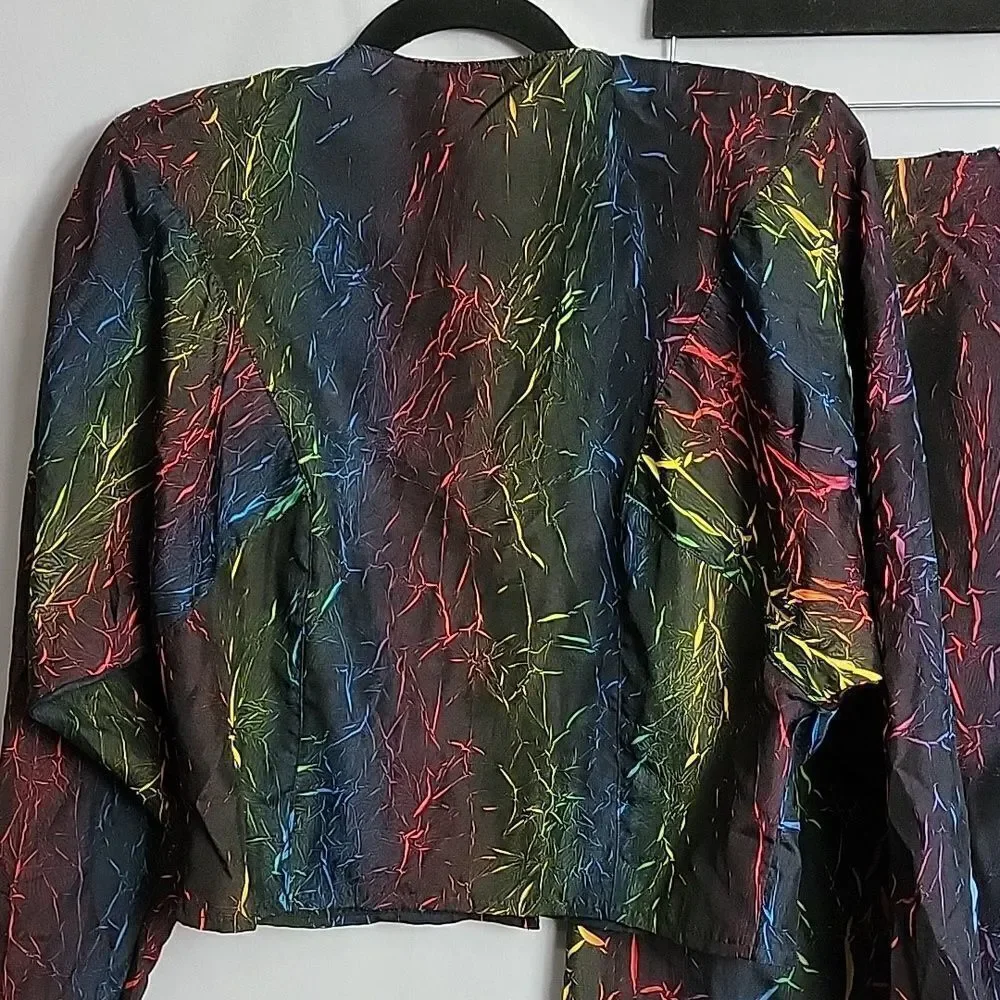 BRAVO USA.. 3 pieces.. Vintage.. pants.. dress suit.. tye dye.. rainbow..